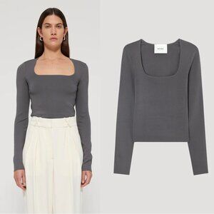 Rohe Bustier Shaped Knitted Top in Steel Grey 38 6